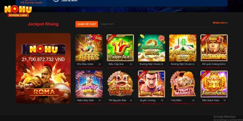 Cổng game Nohu90 mang đến kho sản phẩm hấp dẫn